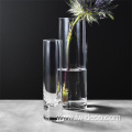 Tall clear cylinder vase candle holder for home